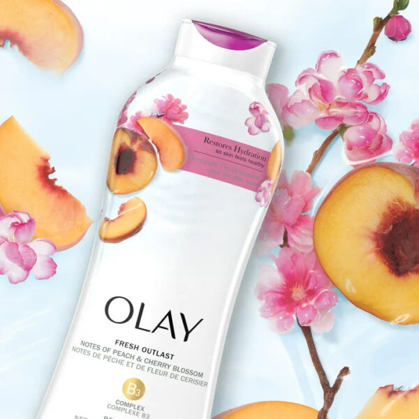 Olay Fresh Outlast Body Wash, with Notes of Peach and Cherry Blossom