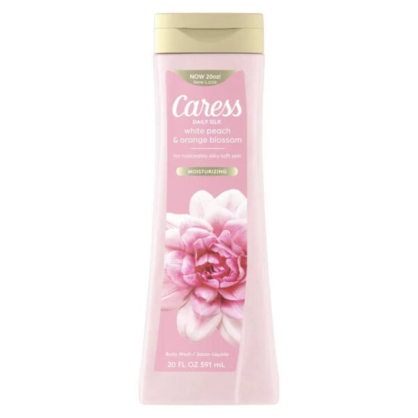 Caress Body Wash for Women, Daily Silk White Peach & Orange Blossom for Dry Skin