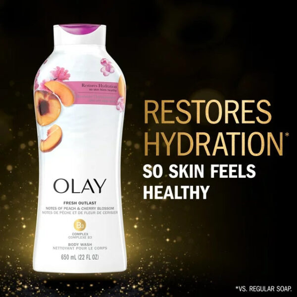 Olay Fresh Outlast Body Wash, with Notes of Peach and Cherry Blossom